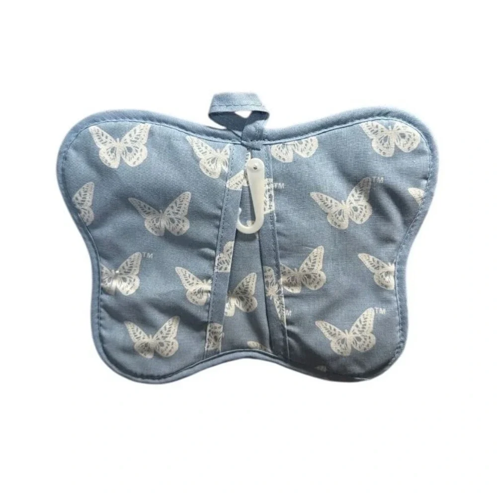 Dolly Parton Butterfly Pot Holder Red Gingham Blue Butterfly Print NWT #340,341